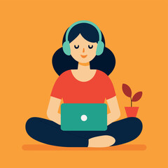 concept of online study flat illustration