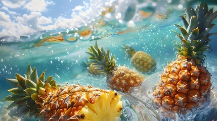 pineapple in water