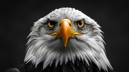 Obraz premium Macro photograph of an eagle head, showcasing majestic details and fierce beauty
