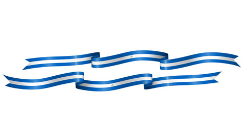 set of flag ribbon with colors of Nicaragua for independence day celebration decoration