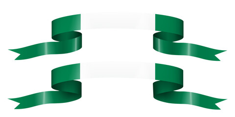 set of flag ribbon with colors of Nigeria for independence day celebration decoration