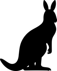 Simple kangaroo isolated black icon