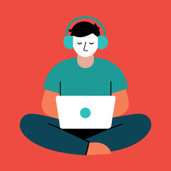 Professional office worker working from home