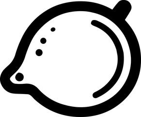 Simple lemon isolated black icon