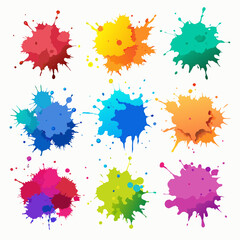 set of colorful splashes	
