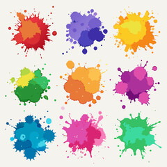 set of colorful splashes	