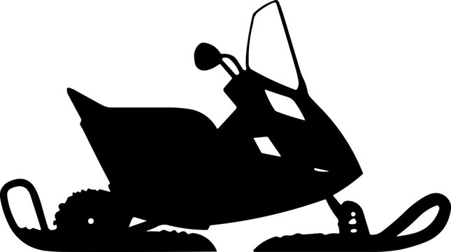 recommend clip art: Simple snowmobile isolated black icon