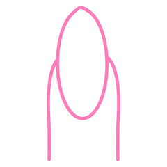 Pink Almond Nail Shape Outline, Manicure line icon