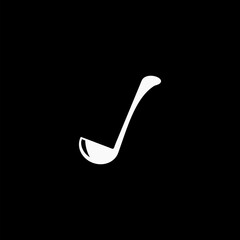 Kitchen spoon simple icon isolated on black background  