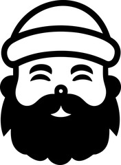 Simple santa isolated black icon