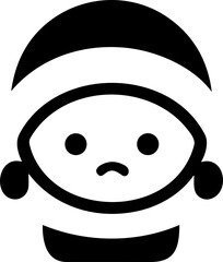 Simple santa isolated black icon