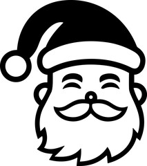 Simple santa isolated black icon