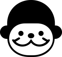 Simple santa isolated black icon