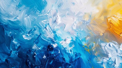 Abstract Vibrant Blue Hues Abstract Oil Painting Background.