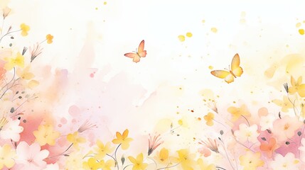 watercolor flower background Created with Generative AI technology.