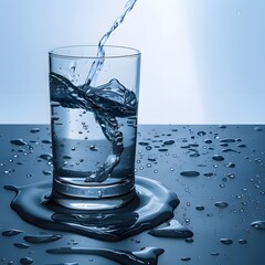 water splash in glass