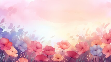 watercolor flower background Created with Generative AI technology.