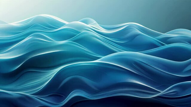 Abstract blue waves design. Digital graphic illustration with smooth lines for background, wallpaper