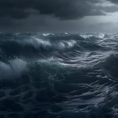 Foto op Plexiglas Scary thunderstorms and dark clouds raging on the ocean. © Dipto AI Art Hub