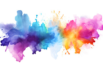 Multicolored rainbow ink stains Splashed with watercolor splashes watercolor vector transparent background