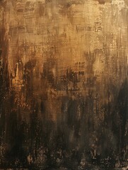 An abstract painting featuring swirls of brown and black colors blending together on a canvas