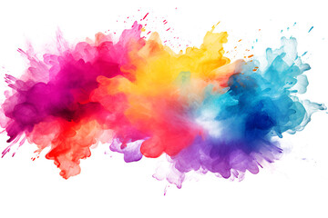 Multicolored rainbow ink stains Splashed with watercolor splashes watercolor vector transparent background