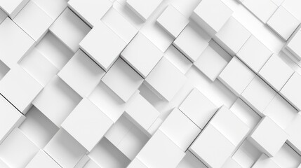 White cube abstract graphic background, 3d illustration for graphic design projects