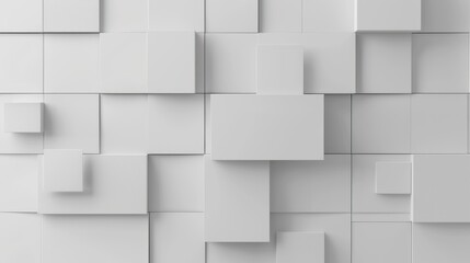 White cube abstract graphic background, 3d illustration for graphic design projects