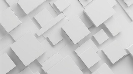 White cube abstract graphic background, 3d illustration for graphic design projects - obrazy, fototapety, plakaty