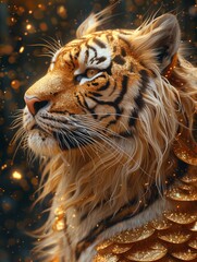 Golden Majesty: Tiger in Shimmering Splendor