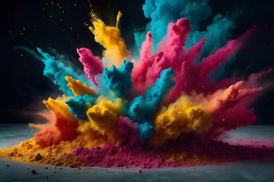 colourful powder explosion design.