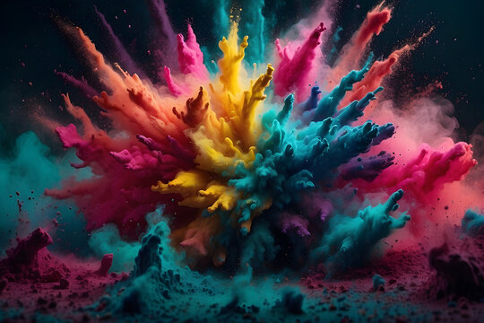 colourful powder explosion design.