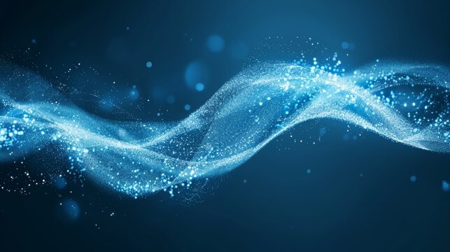 Digital network stream linking with particle waves symbolizing information technology