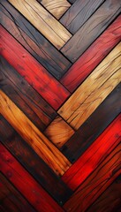 Vibrant abstract wood texture background with colorful mosaic veneer tiles scales