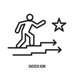 Success icon . Successful business development, plan and process symbol. Solid icons vector collection. used in web and template isolated on white background in eps 10.