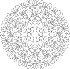 floral mandala adult coloring page pattern garden line art flower relaxing street free meditation coloring page intricate vector