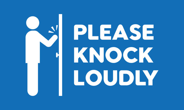 please knock door sign vector
