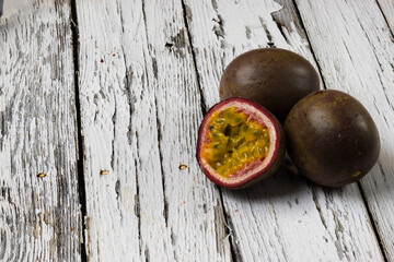 passion fruit on a table