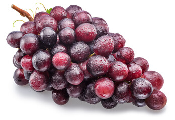Cluster of red table grape covered with small water drops. File contains clipping path.