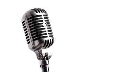 Fototapeta na wymiar Classic Desk Mic , Vintage Table Microphone,PNG Image, isolated on Transparent background.