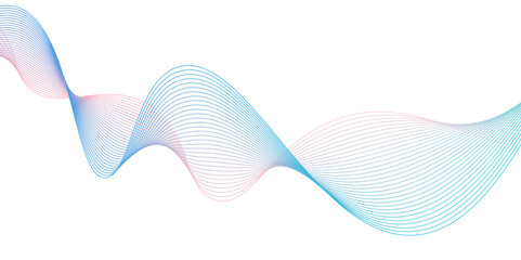 Abstract backdrop with colorful wave gradient lines on white background.Rainbow ribbon wave on white background. Vector illustration.wave design. Vector illustration,	