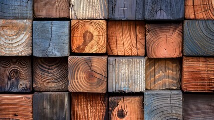 Vibrant mosaic wood veneer tiles  abstract colorful background with scaled texture - obrazy, fototapety, plakaty