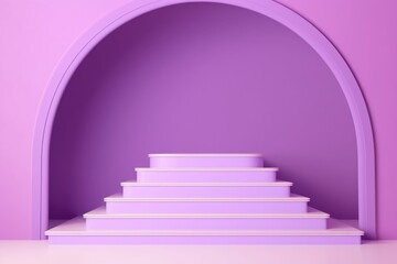 Abstract purple steps podium for a sleek product display on a violet background. Purple Steps...