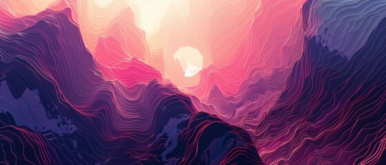 Exploration  A stylized 2D map, where the traditional geography morphs into abstract shapes and lines, symbolizing the exploration beyond the known - obrazy, fototapety, plakaty