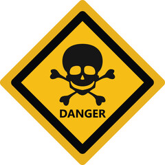 danger sign with skull vector