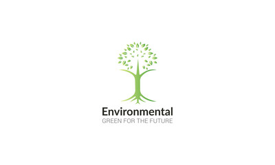 environment logo with earth and leaves symbol Art Illustration