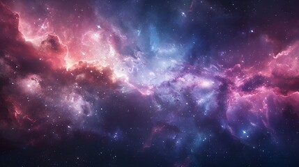 Interstellar Symphony: A Vivid 3D Cosmic Nebula in Deep Space