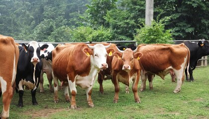 Fototapeta na wymiar Beef Cattle Cow livestock in farm