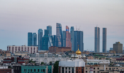 View of the Moscow International Business Center "Moscow City" on a summer day.