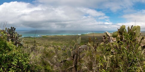 Vista panorámica de Isla Isabella, Galápagos, Ecuador